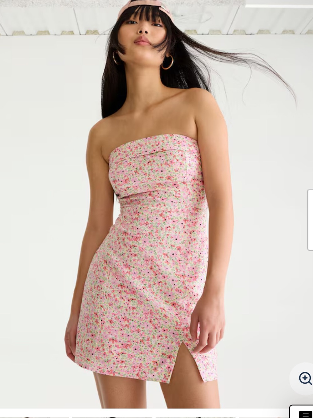 Aeropostale Pink Floral Strapless Mini Dress